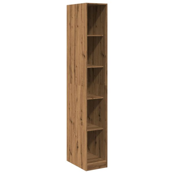 Armario de madera de ingeniería roble artesanal 30x50x200 cm Roble artisan 30 x 50 x 200 cm 4 estantes