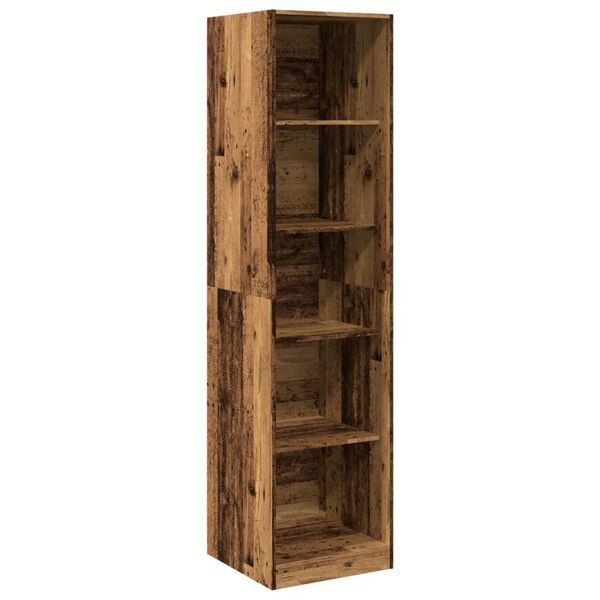 Armario de madera de ingeniería roble envejecido 50x50x200 cm Madera antigua 50 x 50 x 200 cm 4 estantes