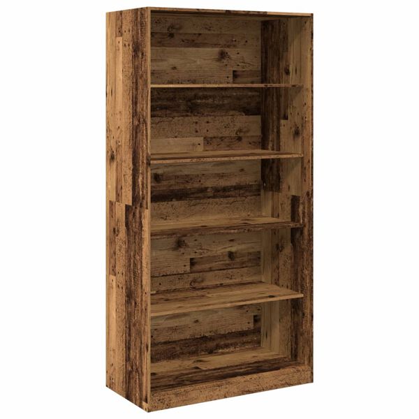 Armario de madera ingeniería envejecida 100x50x200 cm Madera antigua 100 x 50 x 200 cm 4 estantes