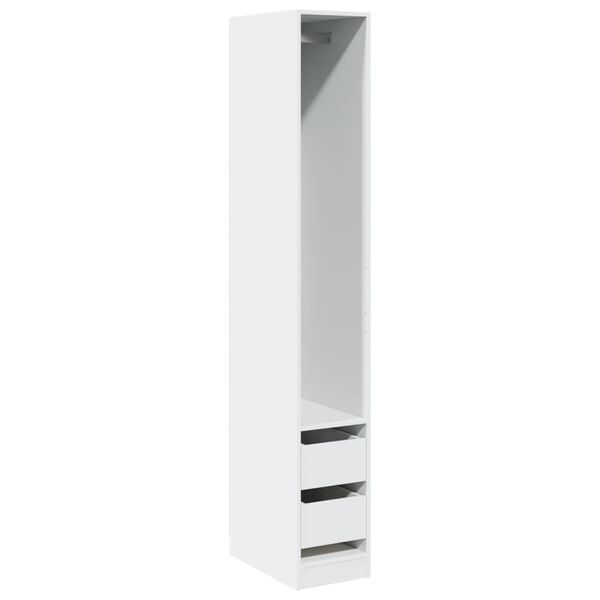 Armario de madera de ingeniería blanco 30x50x200 cm Blanco 30 x 50 x 200 cm 2 cajones