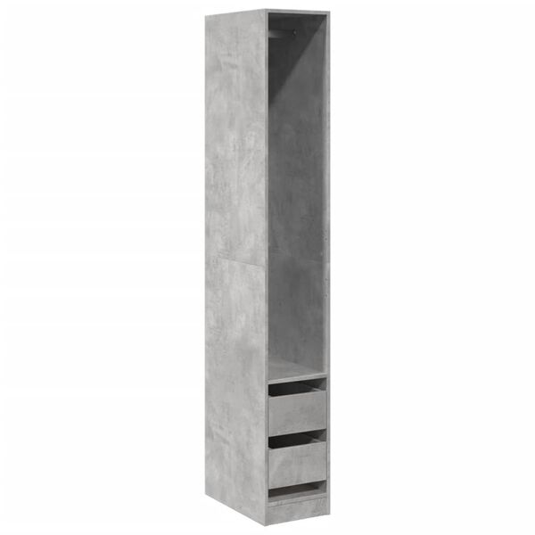 Armario de madera de ingeniería gris hormigón 30x50x200 cm Gris hormigón 30 x 50 x 200 cm 2 cajones