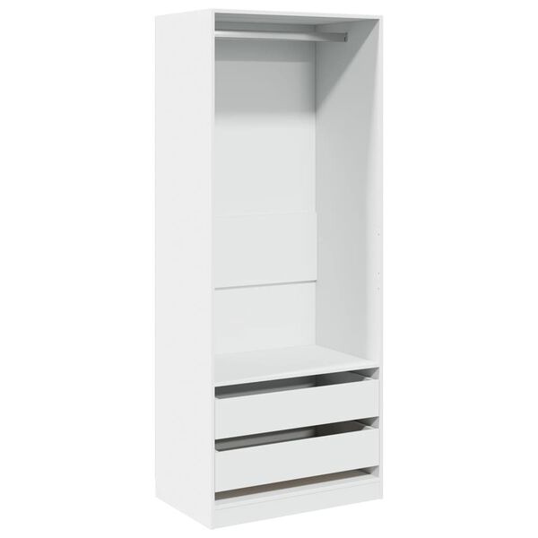 Armario de madera de ingeniería blanco 80x50x200 cm Blanco 80 x 50 x 200 cm 2 cajones