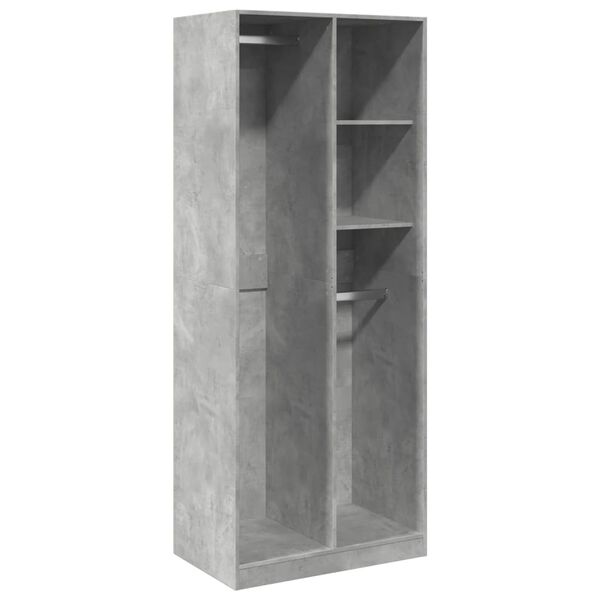 Armario de madera de ingeniería gris hormigón 80x50x200 cm Gris hormigón 80 x 50 x 200 cm 2 estantes