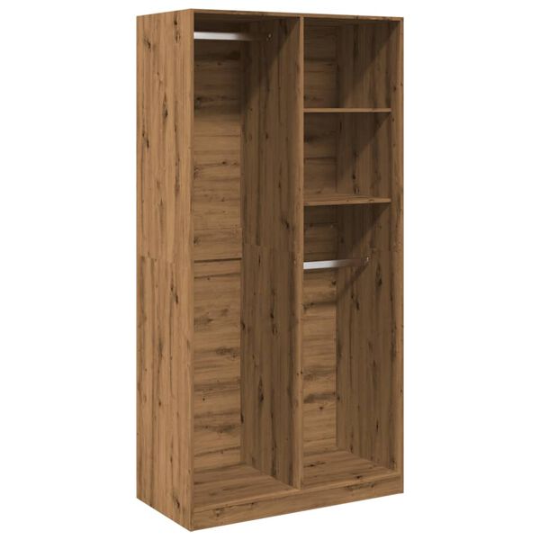 Armario de madera de ingeniería roble artesanal 100x50x200 cm Roble artisan 100 x 50 x 200 cm 2 estantes