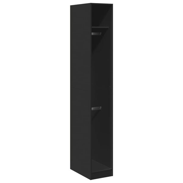 Armario de madera de ingeniería negro 30x50x200 cm Negro 30 x 50 x 200 cm 1 estante