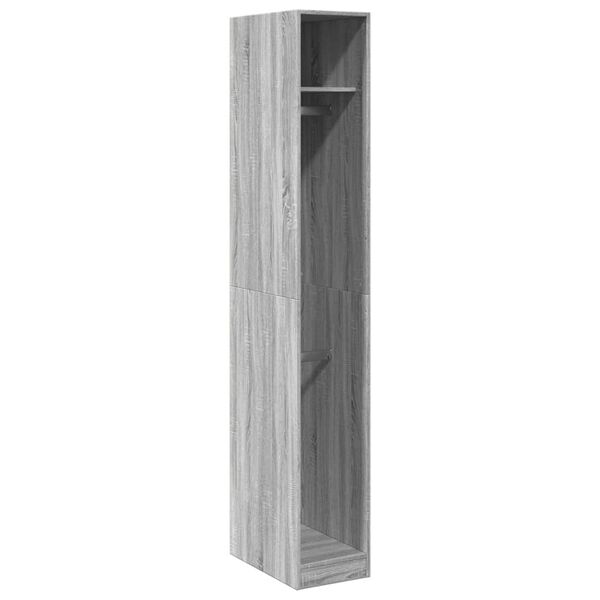 Armario de madera de ingeniería gris Sonoma 30x50x200 cm Gris sonoma 30 x 50 x 200 cm 1 estante