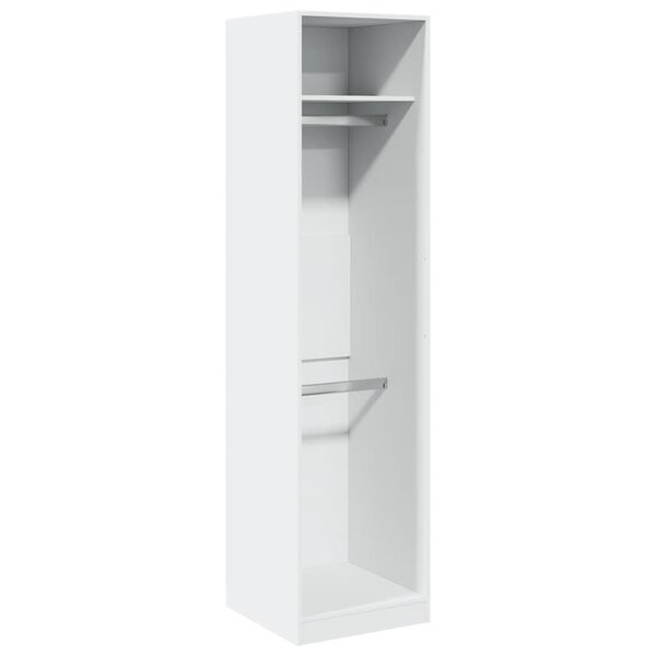 Armario de madera contrachapada blanco 50x50x200 cm Blanco 50 x 50 x 200 cm 1 estante