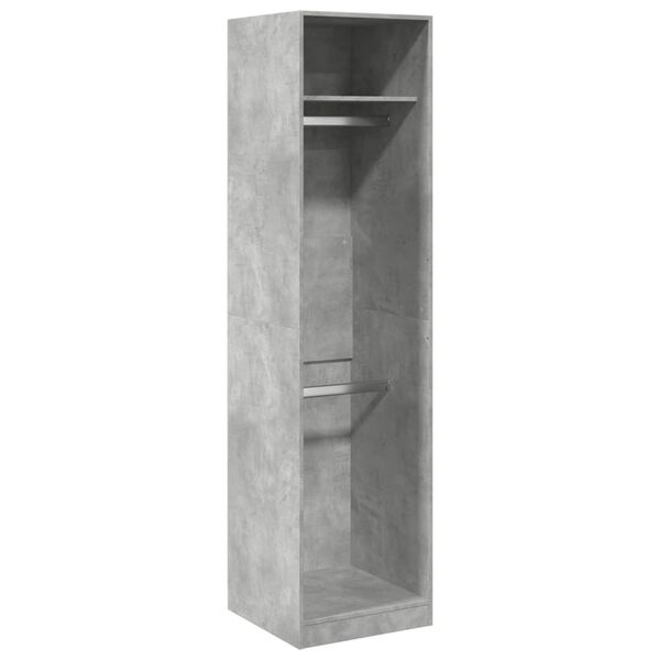 Armario de madera contrachapada gris hormigón 50x50x200 cm Gris hormigón 50 x 50 x 200 cm 1 estante