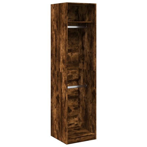 Armario de madera de ingeniería roble ahumado 50x50x200 cm Roble ahumado 50 x 50 x 200 cm 1 estante