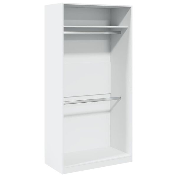 Armario de madera contrachapada blanco 100x50x200 cm Blanco 100 x 50 x 200 cm 1 estante