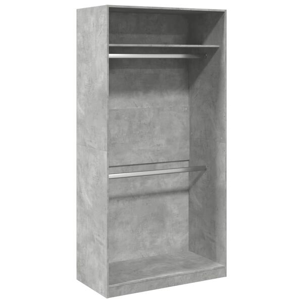 Armario de madera contrachapada gris hormigón 100x50x200 cm Gris hormigón 100 x 50 x 200 cm 1 estante