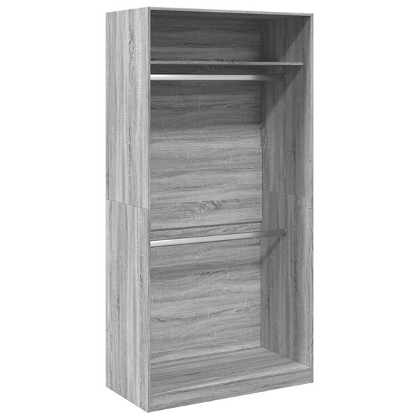 Armario de madera contrachapada gris Sonoma 100x50x200 cm Gris sonoma 100 x 50 x 200 cm 1 estante