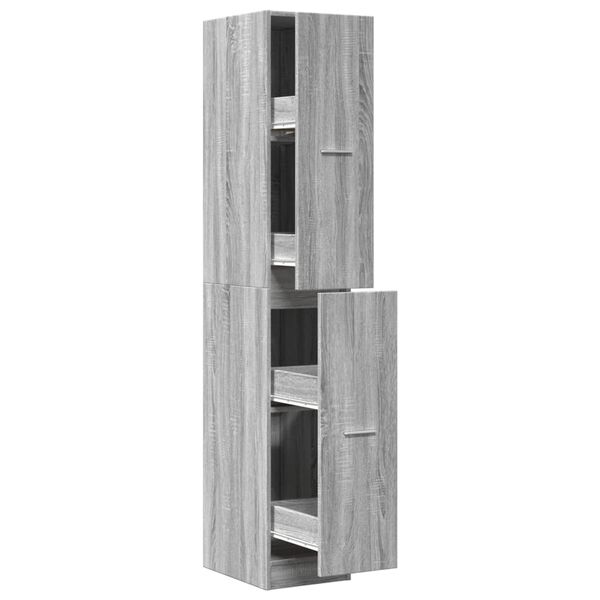 Armario botiquín madera ingeniería gris Sonoma 30x41x1745 cm Gris sonoma 30 x 41 x 174,5 cm
