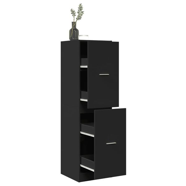 Armario botiquín madera de ingeniería negro 30x41x1745 cm Negro 40 x 41 x 144,5 cm