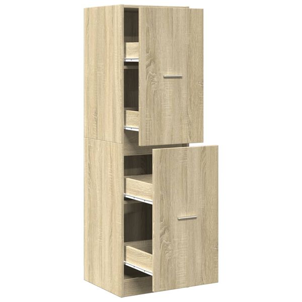 Armario botiquín madera de ingeniería negro 40x41x1445 cm Roble Sonoma 40 x 41 x 144,5 cm