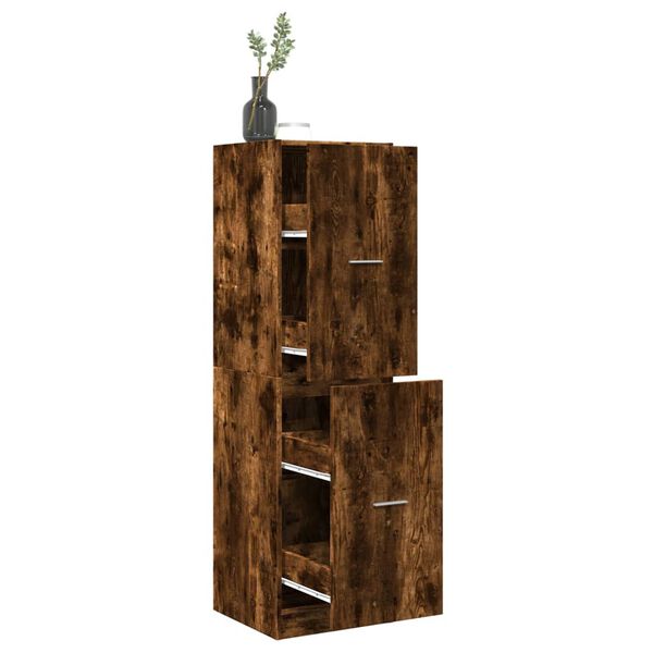 Armario botiquín madera ingeniería roble ahumado 40x41x1445 cm Roble ahumado 40 x 41 x 144,5 cm