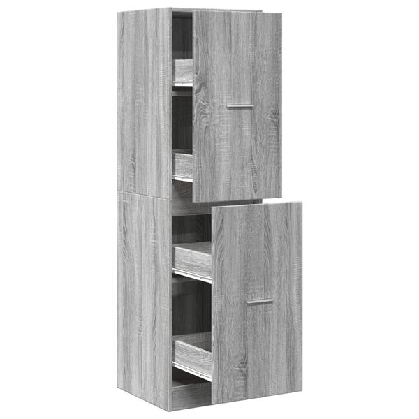 Armario botiquín madera ingeniería gris Sonoma 40x41x1445 cm Gris sonoma 40 x 41 x 144,5 cm