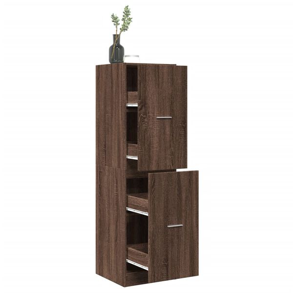 Armario botiquín madera ingeniería marrón roble 40x41x1445 cm Marrón roble 40 x 41 x 144,5 cm