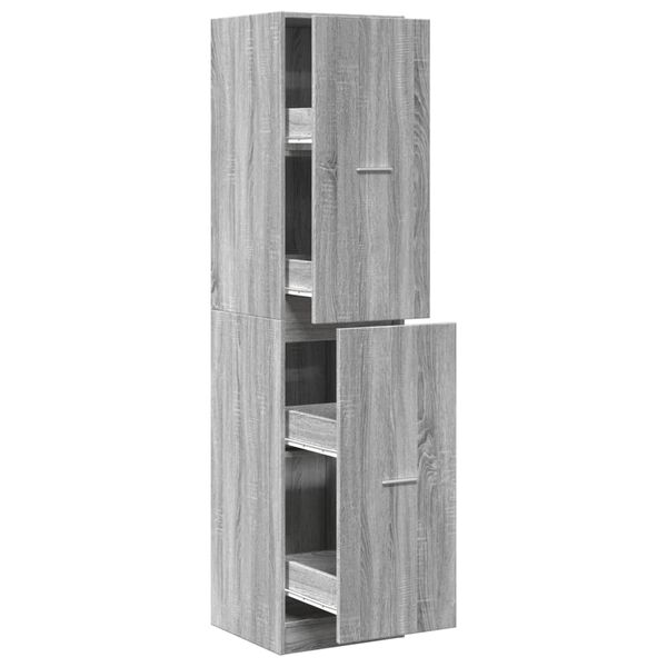 Armario botiquín madera ingeniería gris Sonoma 40x41x1745 cm Gris sonoma 40 x 41 x 174,5 cm