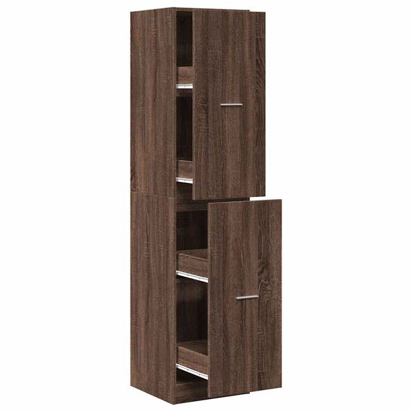 Armario botiquín madera ingeniería marrón roble 40x41x1745 cm Marrón roble 40 x 41 x 174,5 cm