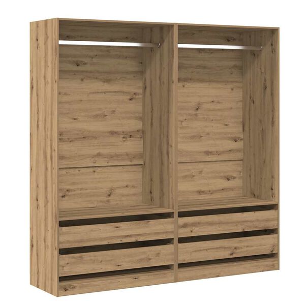 Armario de madera de ingeniería roble artesanal 100x50x200 cm Roble artisan 100 x 50 x 200 cm 2 cajones