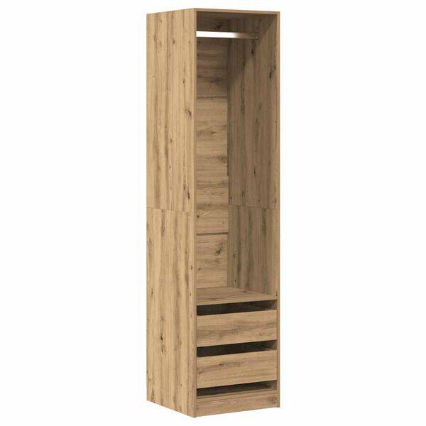 Armario de madera de ingeniería roble artesanal 50x50x200 cm Roble artisan 50 x 50 x 200 cm 2 cajones