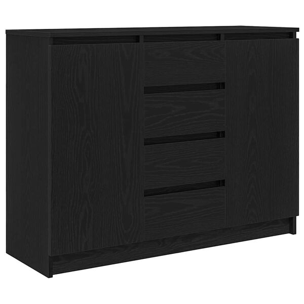 Aparador con cajones roble negro 1005x35x76 cm Roble negro