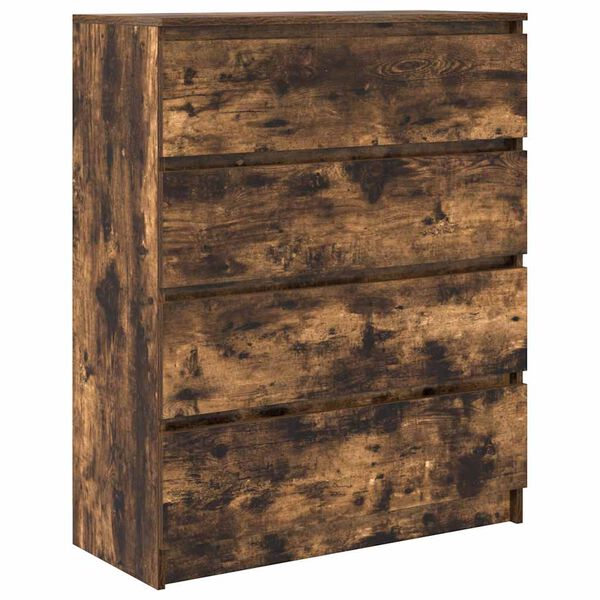 Aparador roble ahumado 80x35x99 cm madera de ingeniería Roble ahumado