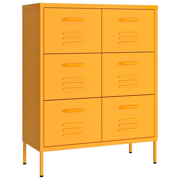 Armario almacenamiento acero amarillo mostaza 80x35x1015 cm Amarillo mostaza