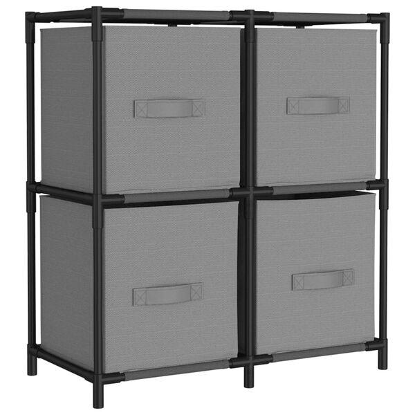 Armario almacenaje de acero con 4 cestas tela gris 63x30x71 cm Gris