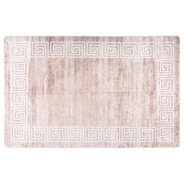 Alfombra lavable beige 80×150 cm Beige y dorado 80 x 150 cm
