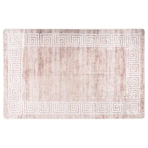Alfombra lavable antideslizante beige 160×230 cm Beige y dorado 160 x 230 cm