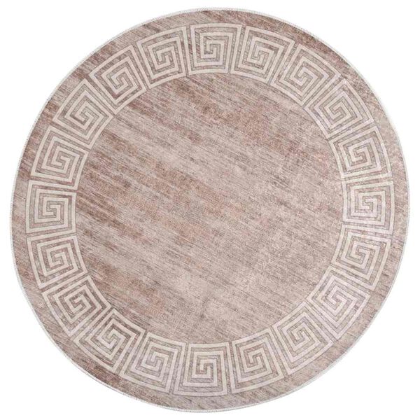 Alfombra lavable beige 120 cm Beige y dorado Ø 120 cm