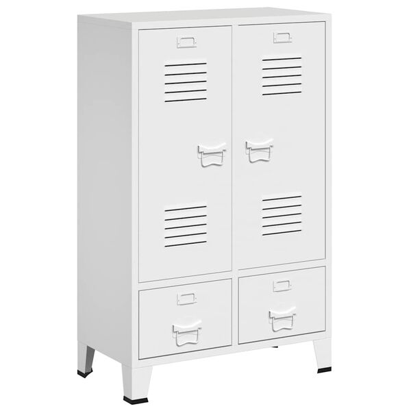 Armario industrial acero blanco 67x35x107 cm Blanco