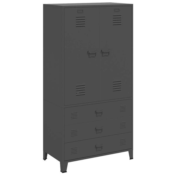 Armario industrial de metal gris antracita 90x50x180 cm Antracita
