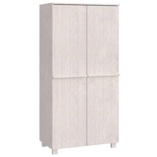 Armario HAMAR madera maciza de pino blanco 89x50x180 cm Blanco