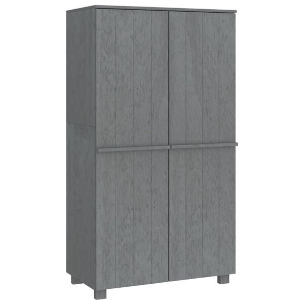 Armario HAMAR madera maciza pino gris oscuro 89x50x180 cm Gris oscuro