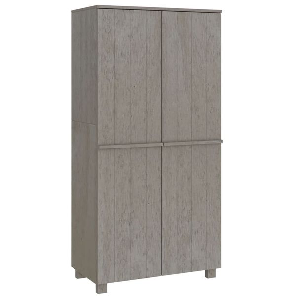 Armario HAMAR madera maciza de pino gris claro 89x50x180 cm Gris claro