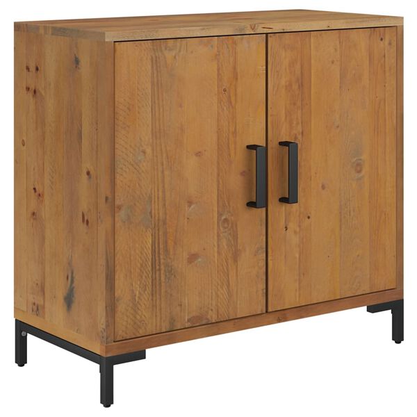 Aparador de madera maciza de pino marrón 75x35x70 cm Marrón