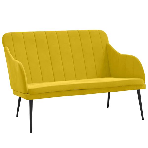 Banco de terciopelo amarillo 110x76x80 cm Amarillo 351470