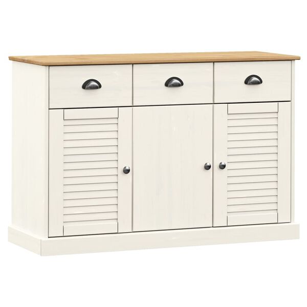 Aparador con cajones VIGO madera maciza pino blanco 113x40x75cm Blanco 353191