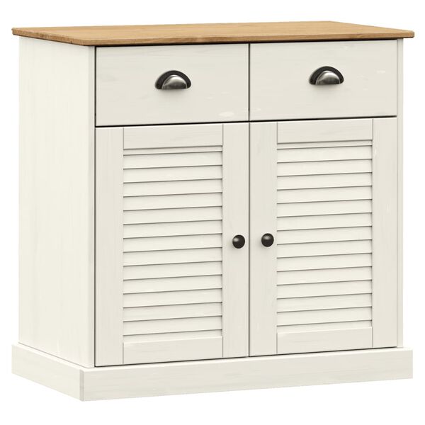 Aparador con cajones VIGO madera maciza pino blanco 78x40x75 cm Blanco 353203
