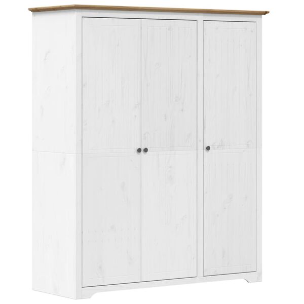 Armario BODO madera maciza pino blanco y marrón 146x535x173 cm Marrón 146 x 53,5 x 173 cm