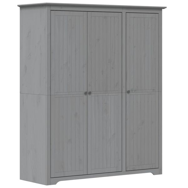 Armario BODO madera maciza de pino gris 146x535x173 cm Gris 146 x 53,5 x 173 cm
