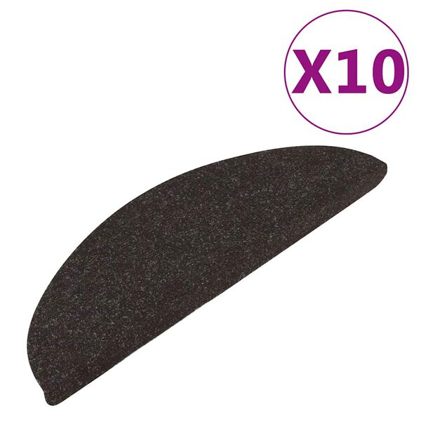 Alfombrilla autoadhesiva de escalera 10 uds negro 56x17x3 cm Negro 56 x 17 x 3 cm