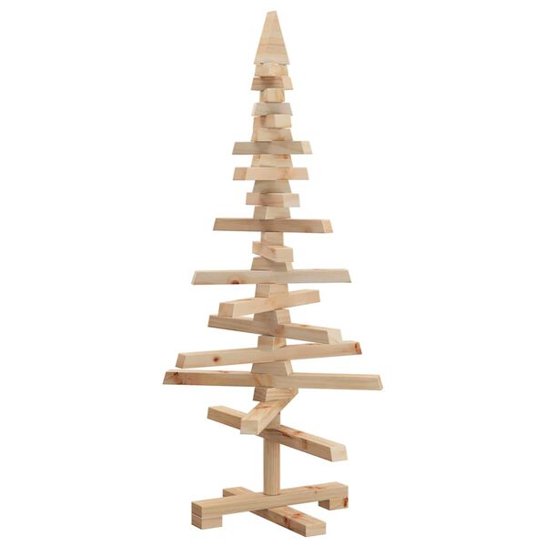 | Árbol de Navidad de madera | Marrón 90 cm Madera maciza de pino Natural (sin acabado) 90 cm