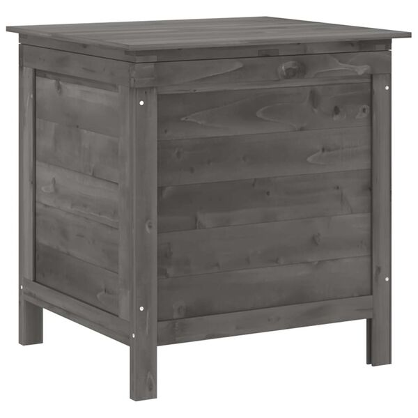 Arcón de jardín madera maciza abeto gris antracita 50x49x565cm Antracita 50 x 49 x 56.5 cm