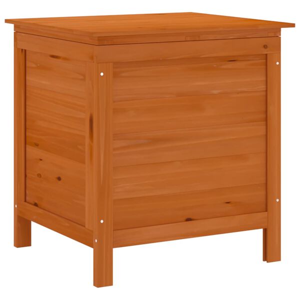 Arcón de jardín madera maciza abeto marrón 50x49x565 cm Marrón claro 50 x 49 x 56.5 cm