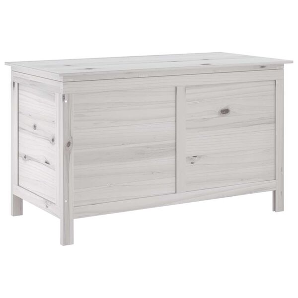 Arcón de jardín madera maciza abeto blanco 99x495x585 cm Blanco 99 x 49.5 x 58.5 cm