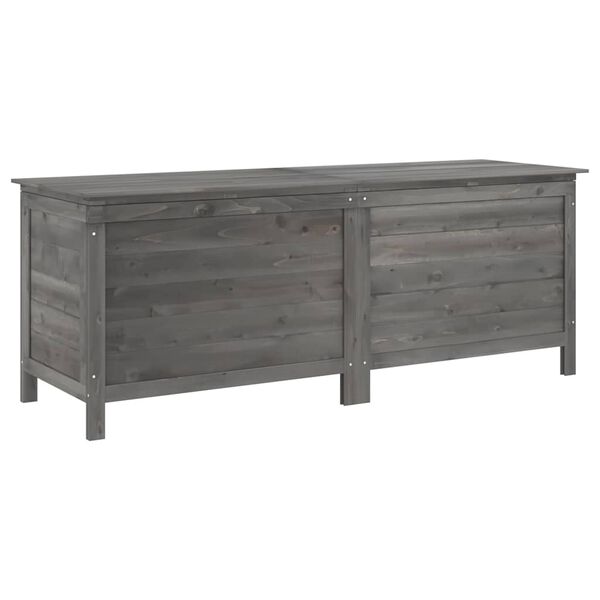 Arcón jardín madera maciza abeto gris antracita 150x50x565 cm Antracita 150 x 50 x 56.5 cm